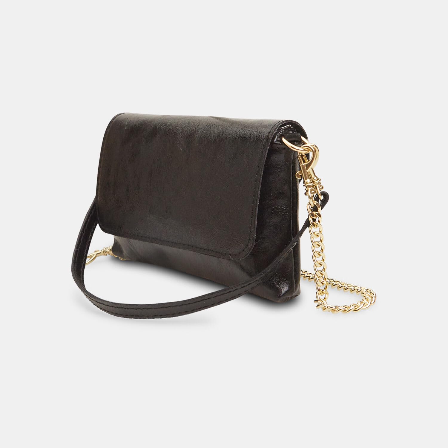 Bata Sacs bandoulière cuir noir chaîne mini