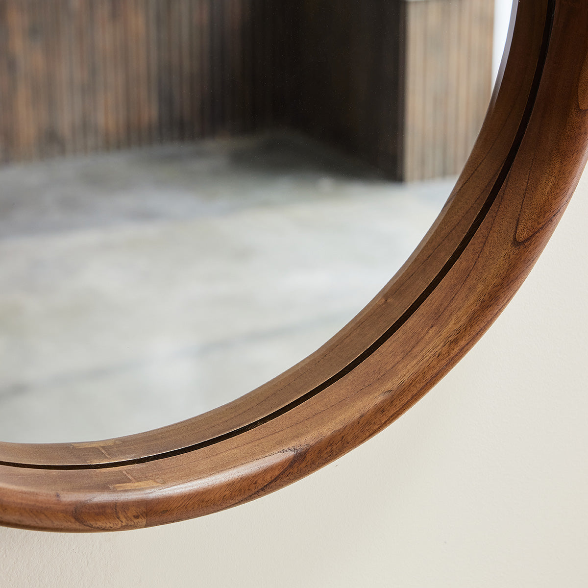 Berah Getah Trinidad miroir rond mindi noyer Ø50 cm