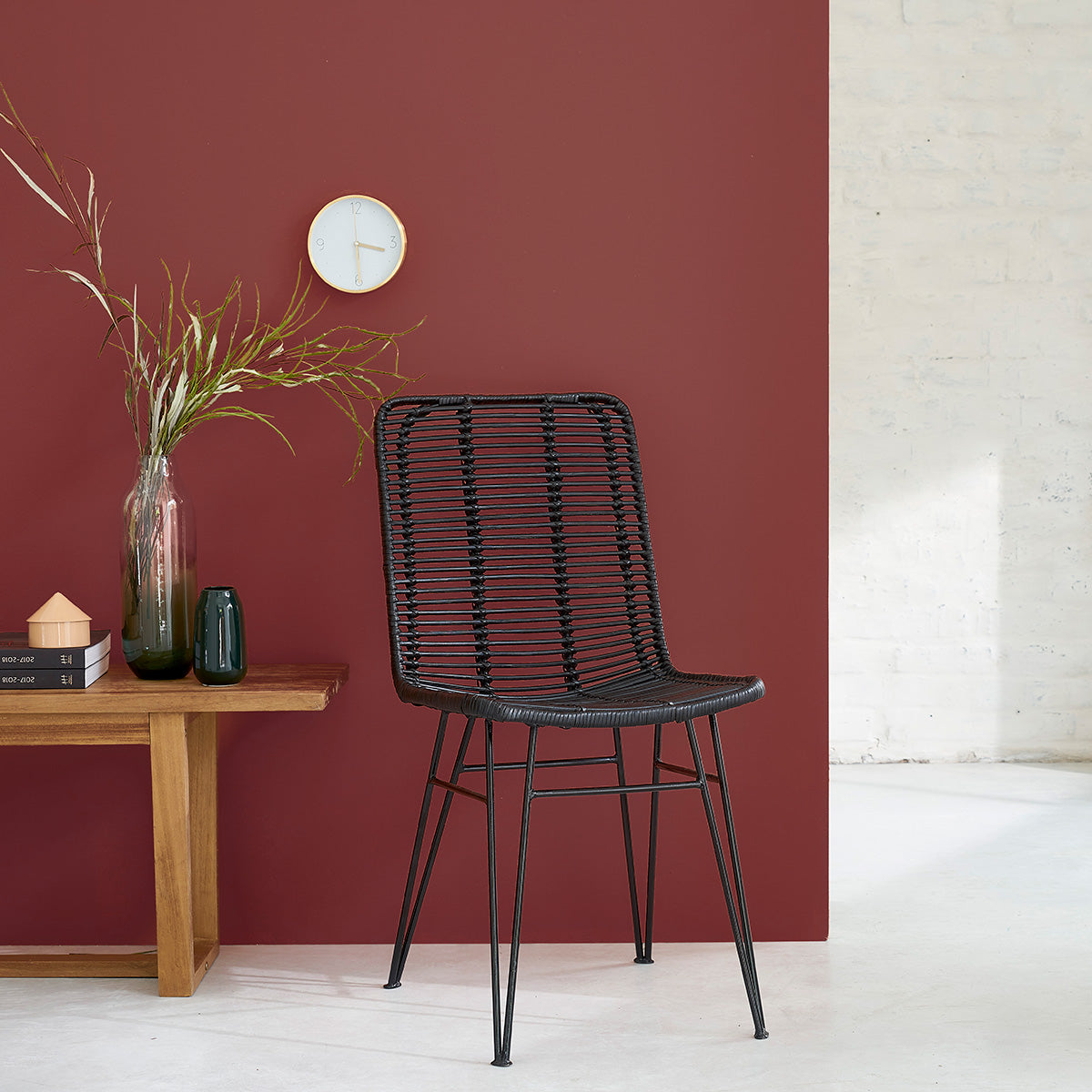 Berah Getah BOHEMA chaise rotin métal noir bohème