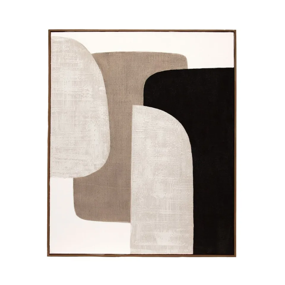 Andrea House Kampala tableau abstrait beige 80x100 cm