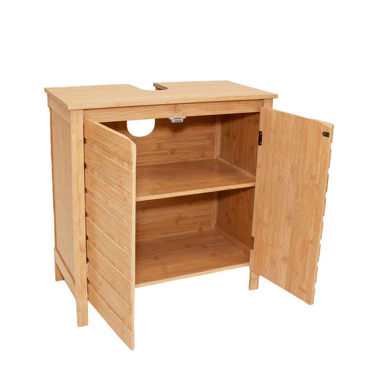 Andrea House Baño meuble sous-vasque bambou avec étagère
