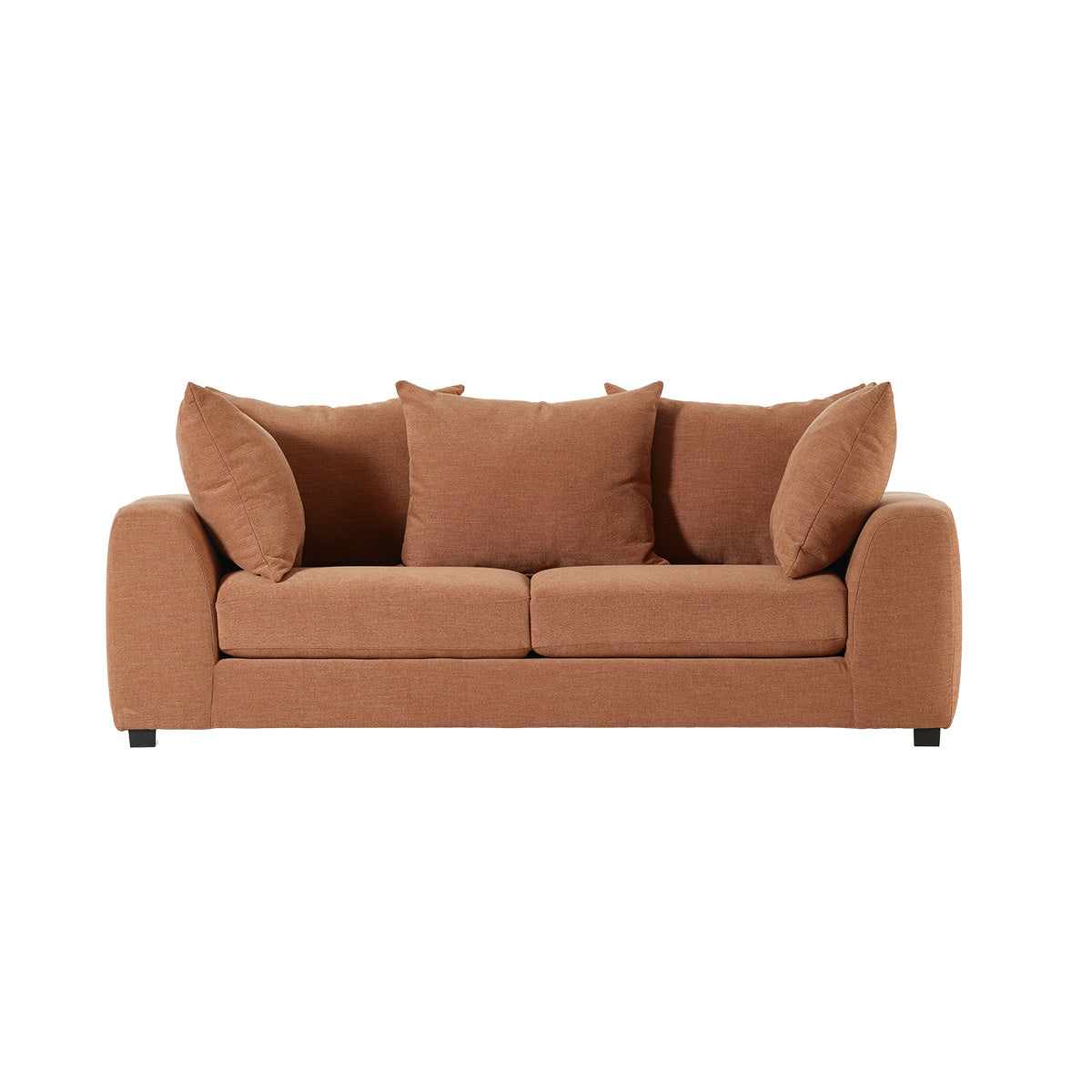 Berah Getah Edmond canapé 3 places lin terracotta