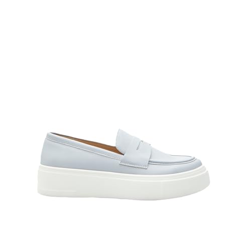 Bata Mocassins femme cuir bleus nude confortables