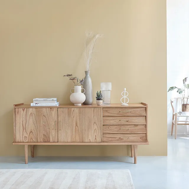 Berah Getah Suzanne commode mindi 175cm 2 portes 4 tiroirs