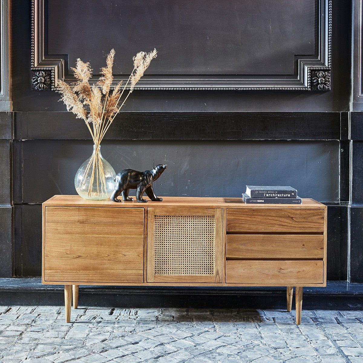 Berah Getah Hana commode mindi cannage 175 cm