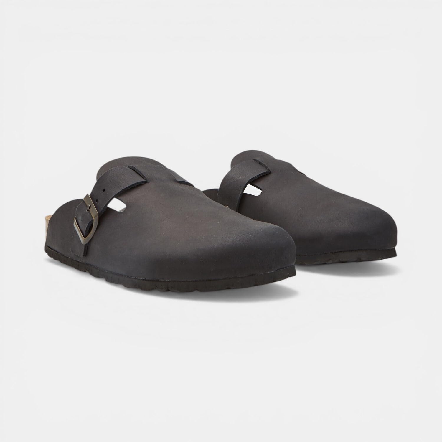 Bata mules nubuck homme boucle métal confort