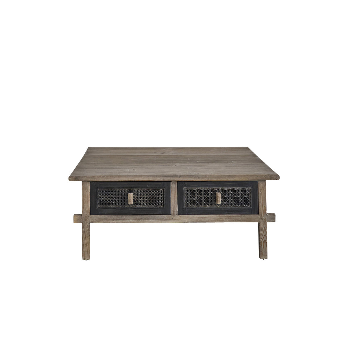 Berah Getah JUNKO table basse pin recyclé 100 cm 4 tiroirs