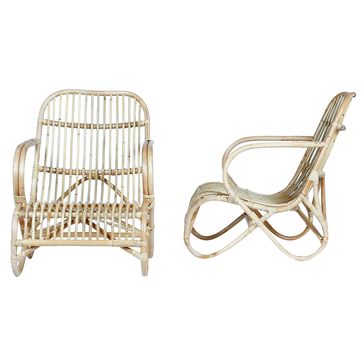 Berah Getah Boho lot 2 fauteuils rotin avec coussin