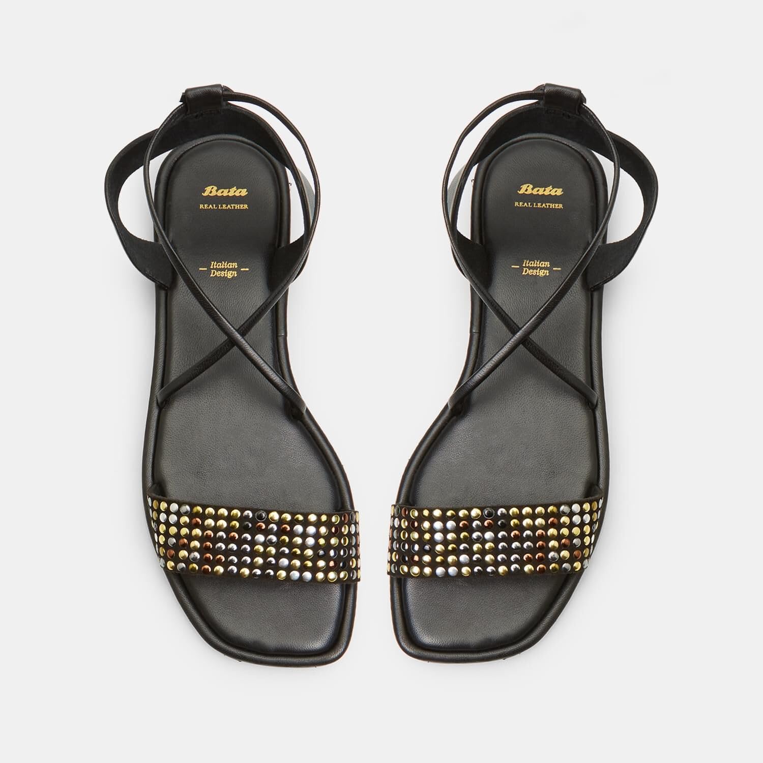 Bata Sandales Cuir Femme Plates Été Ville