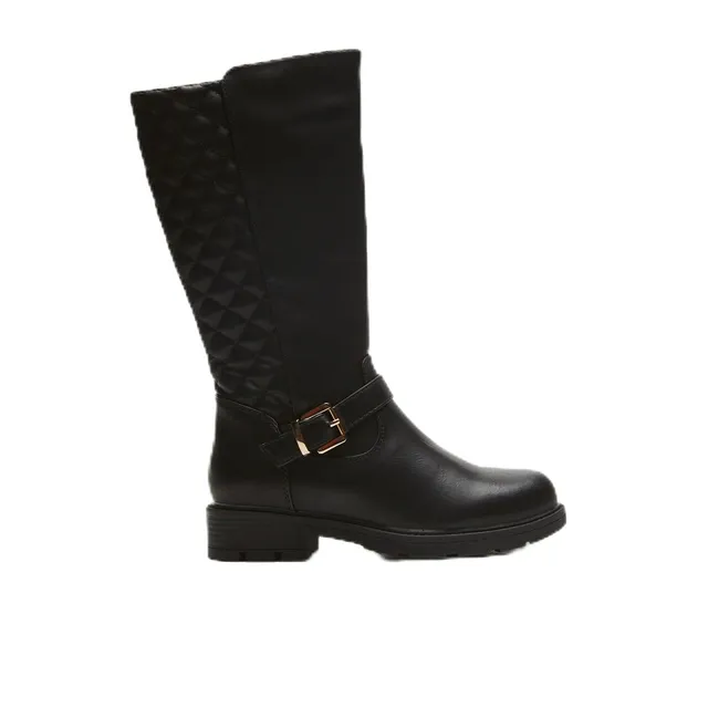 Bata Bottes femme matelassées à boucle - bottes plates