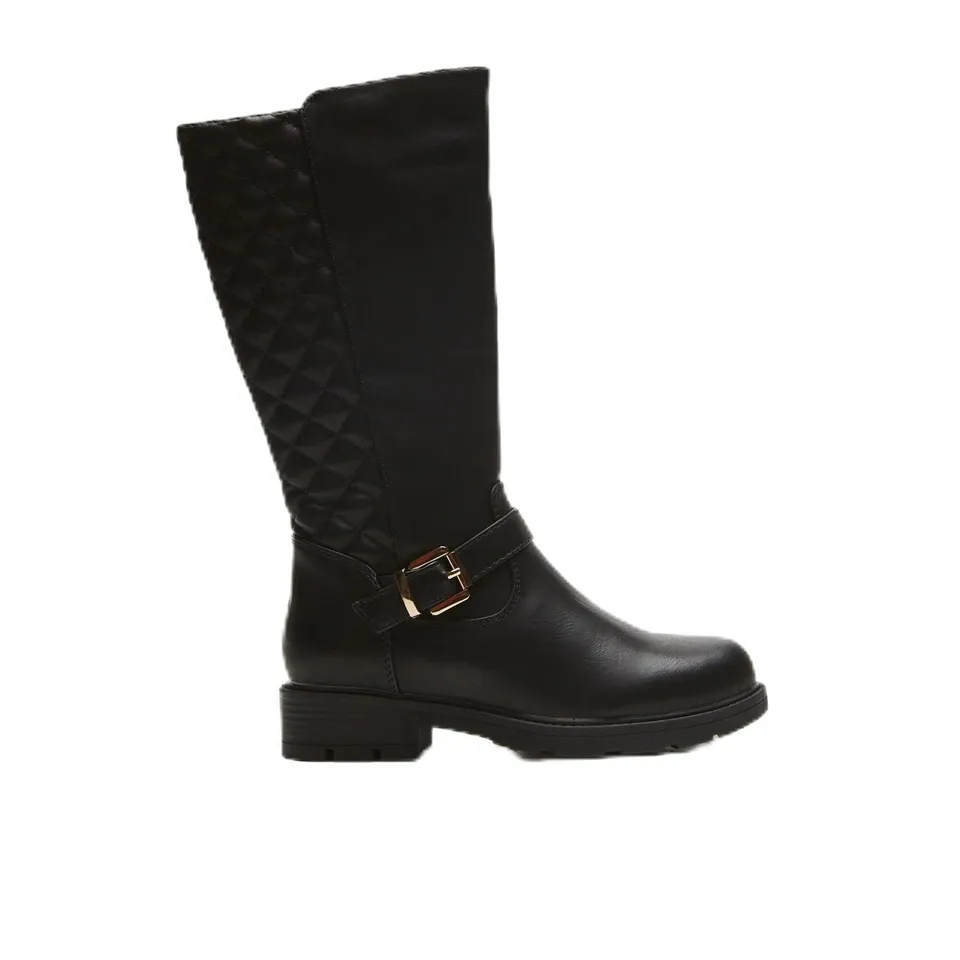 Bata Bottes femme matelassées à boucle - bottes plates
