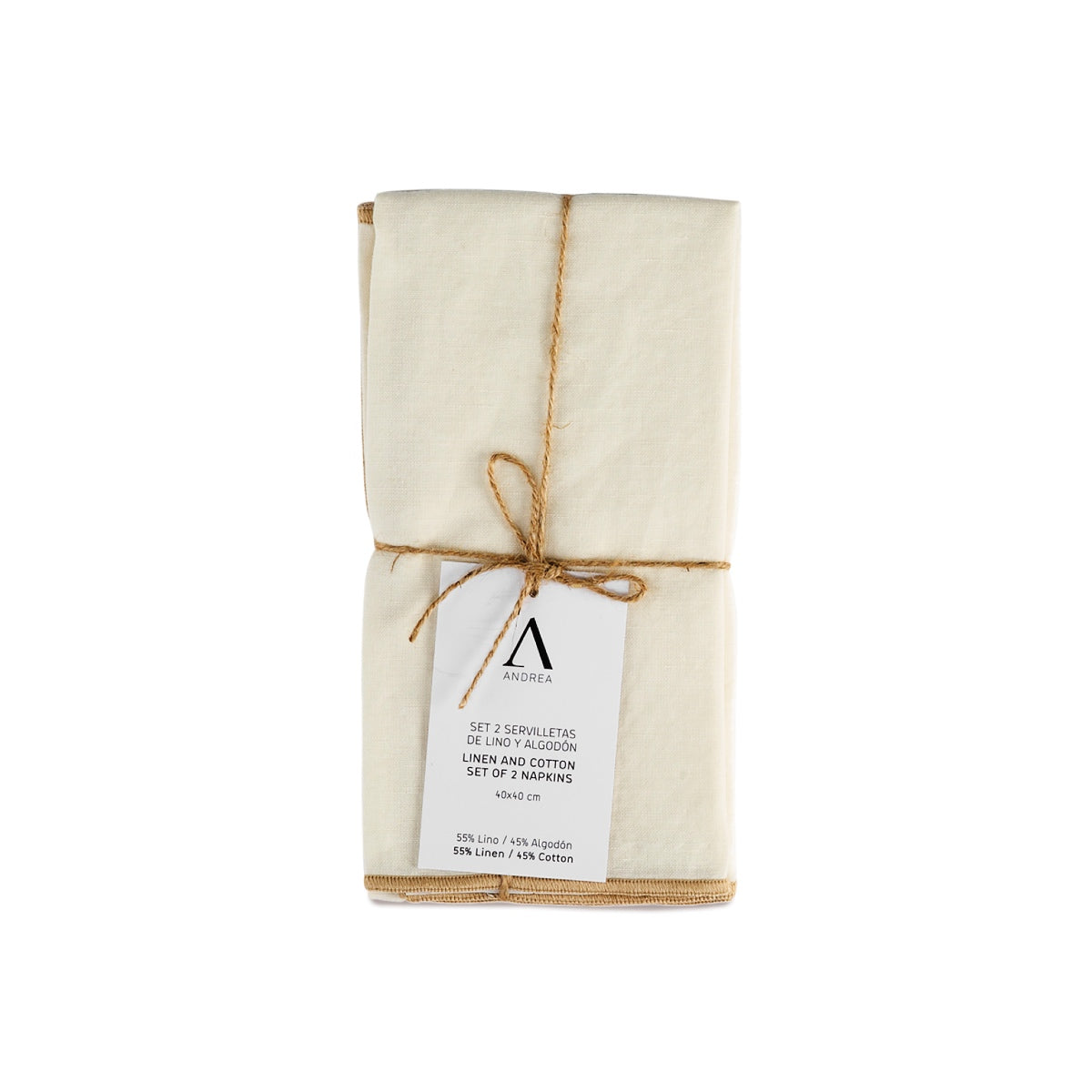 Andrea House set 2 serviettes table blanches en lin