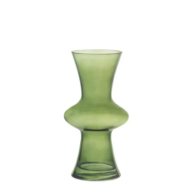 Andrea House vase décoratif verre vert 25 cm
