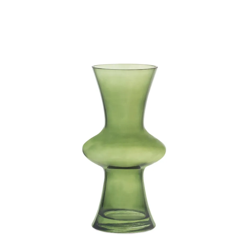 Andrea House vase décoratif verre vert 25 cm