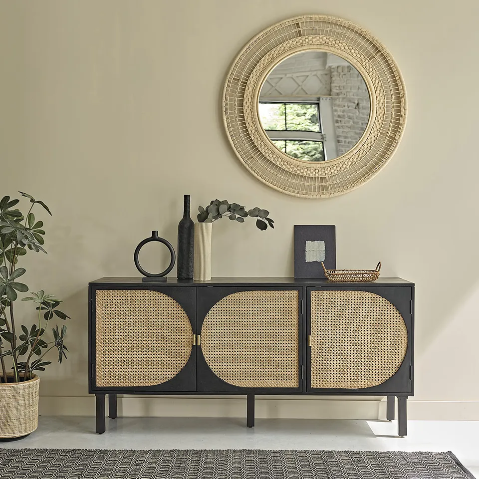 Berah Getah Zulma buffet manguier cannage 160 cm 3 portes