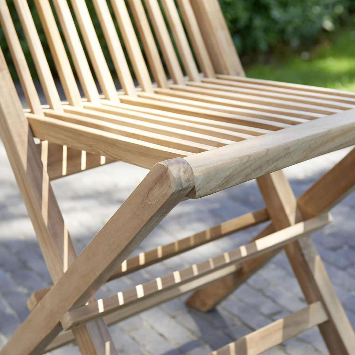 Berah Getah MIDLAND chaise jardin teck massif pliante