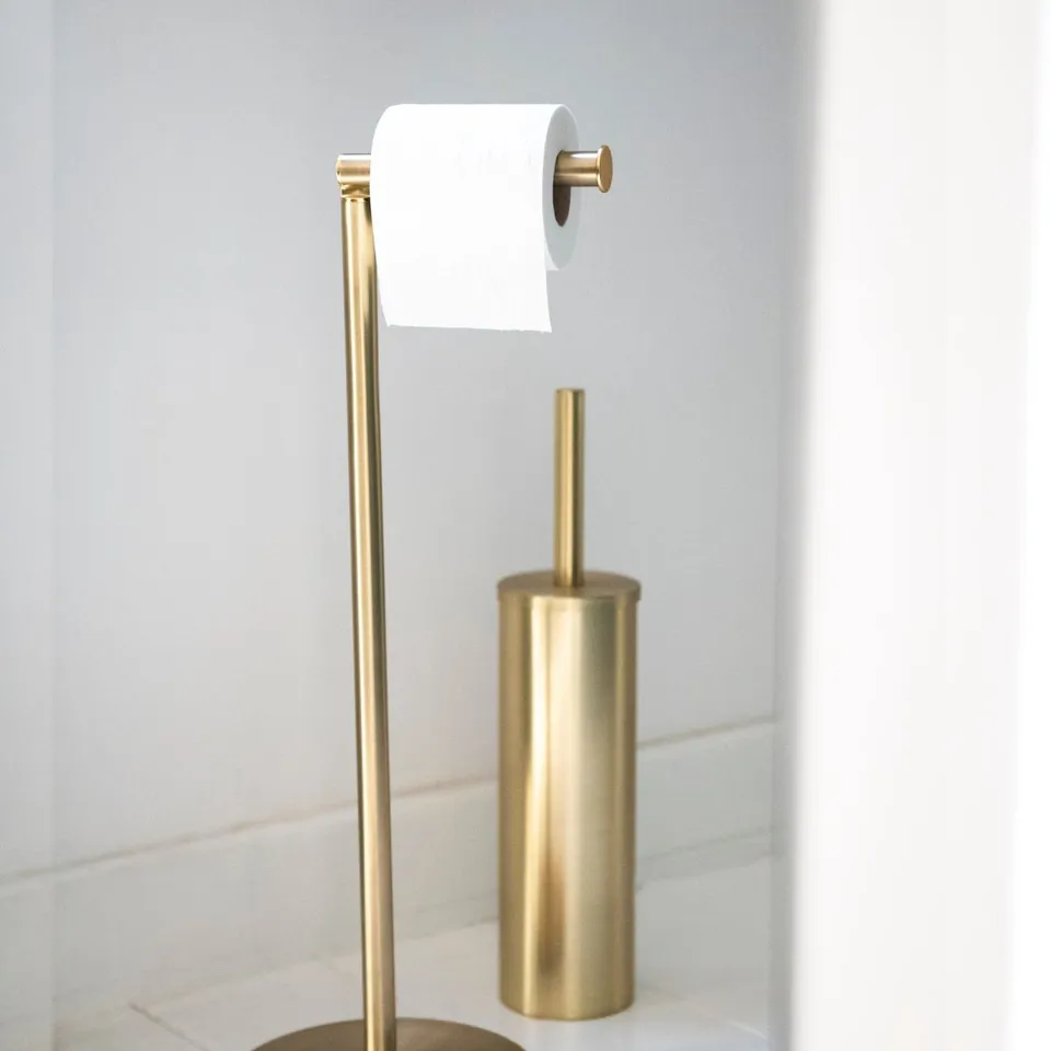 Andrea House porte-rouleau WC doré métal classique