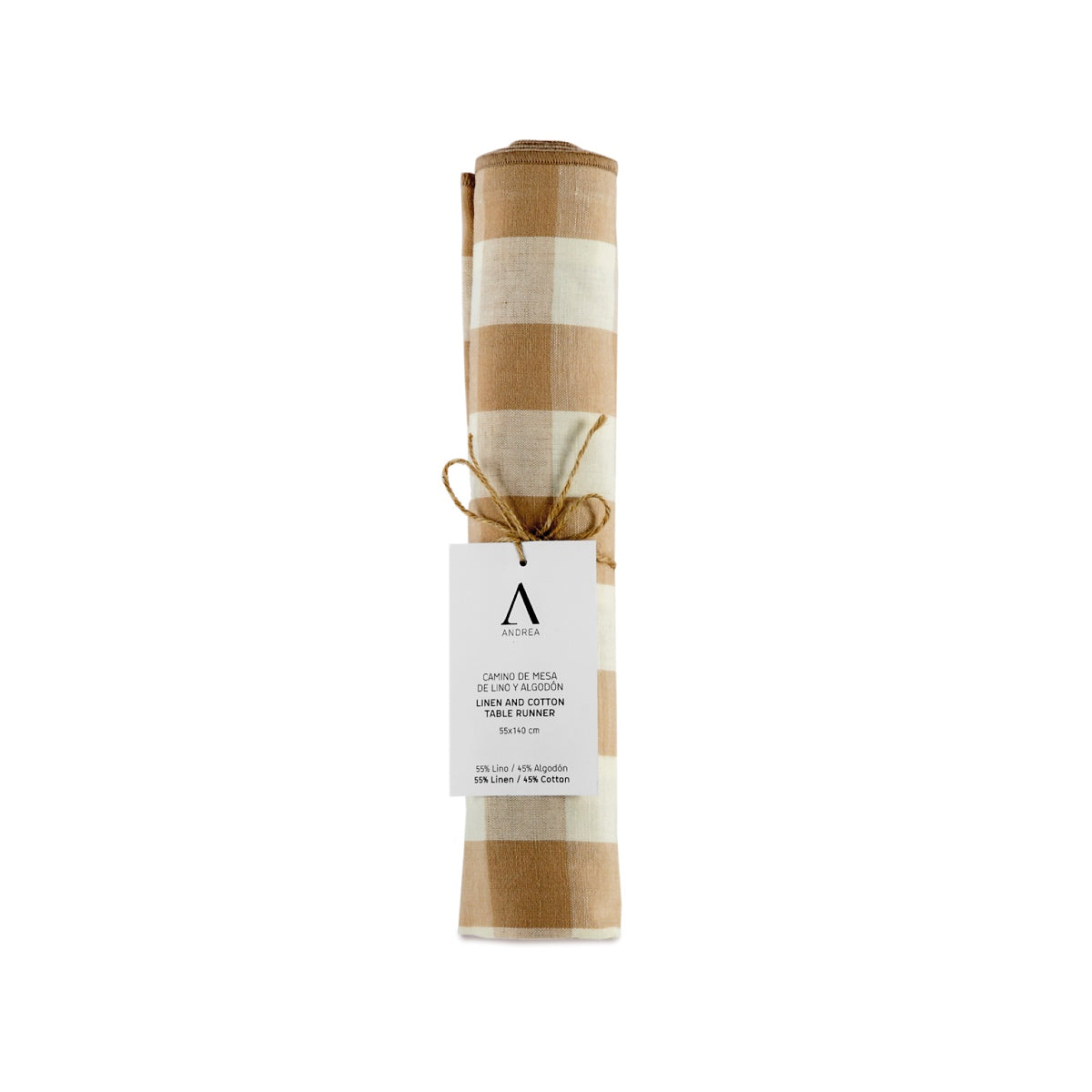 Andrea House chemin de table lin beige vichy