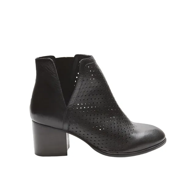 Bata Bottines cuir ajouré talons femme noir 36
