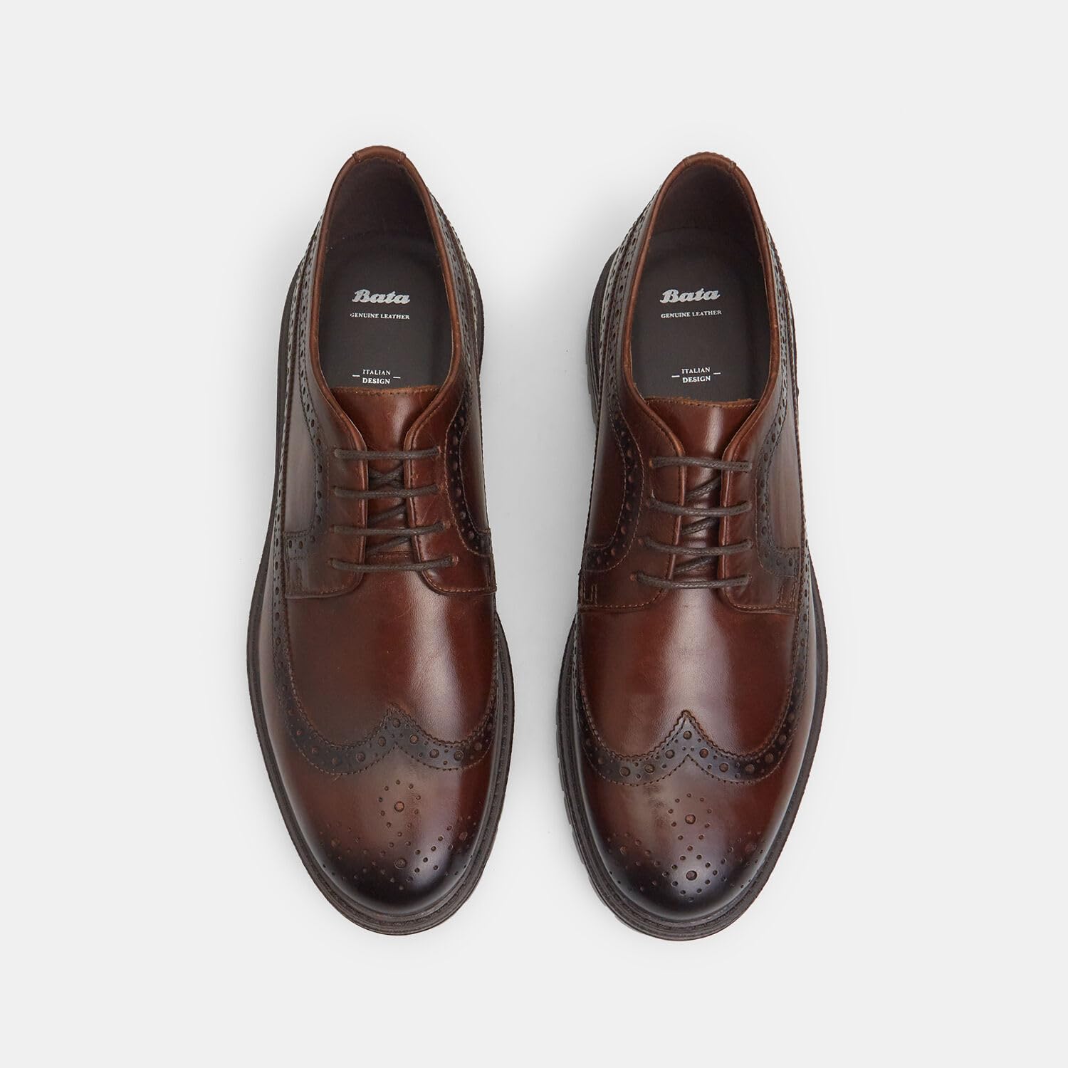 Bata Brogues chaussures à lacets cuir homme confort