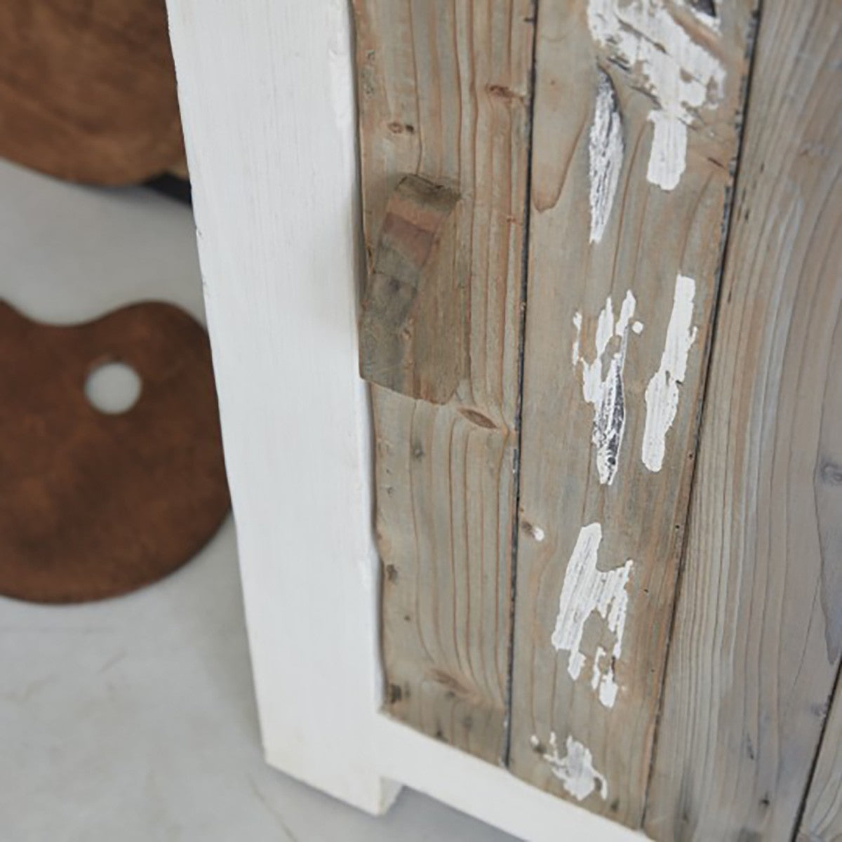 Berah Getah Atlantic vaisselier bois recyclé 70 cm rotin