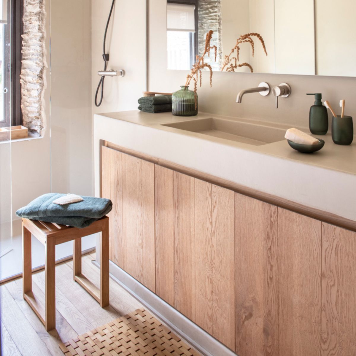 Andrea House Tabouret salle de bain bois