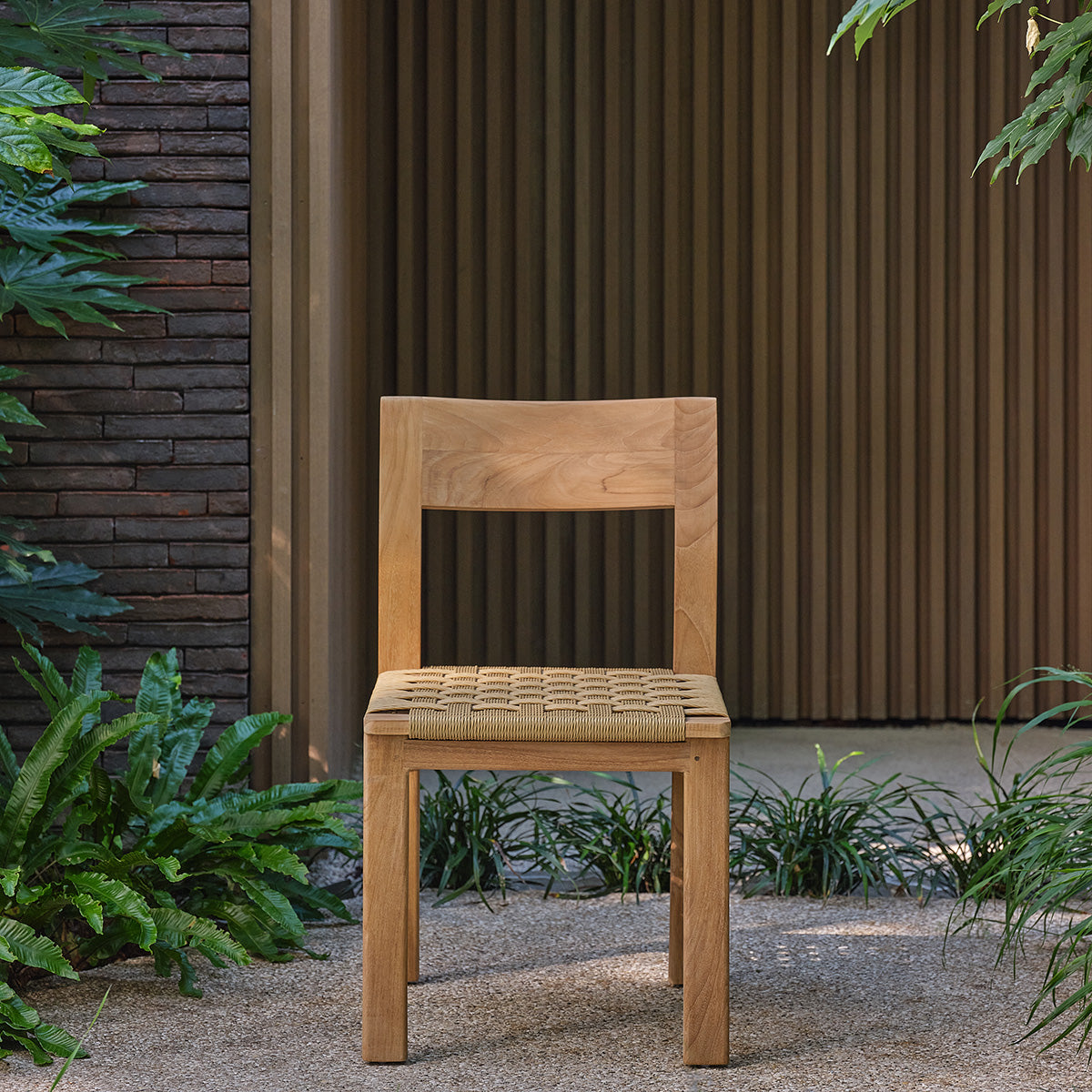Berah Getah PIANA chaise jardin teck rotin tressé