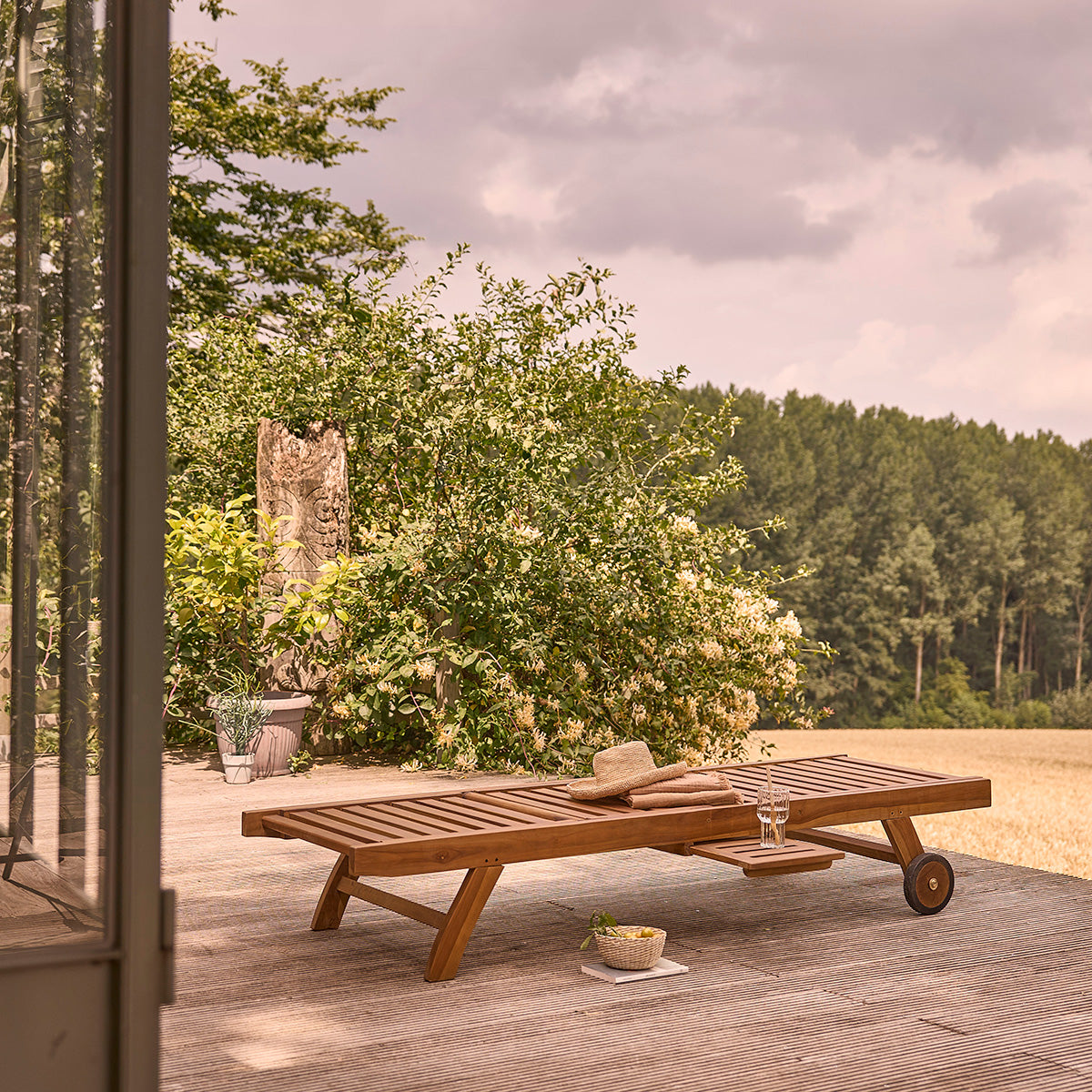 Berah Getah Jardin bain de soleil teck huilé lot de 2