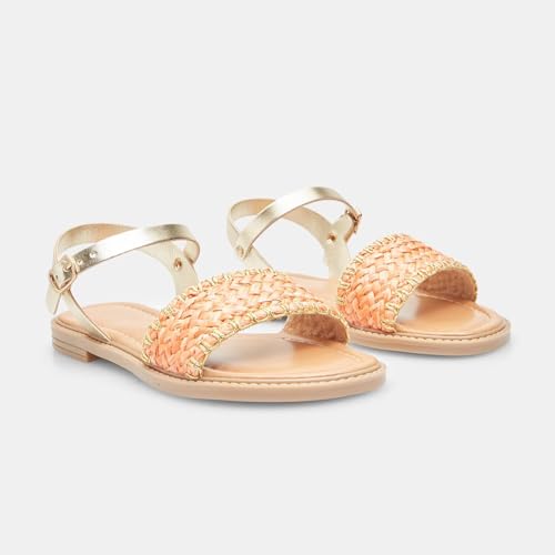 Bata sandales fille tressé boucle cuir été