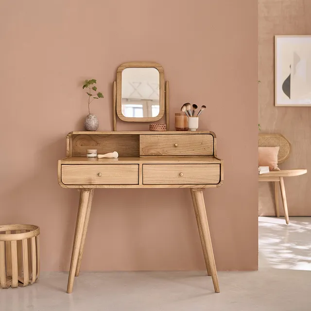 Berah Getah Chambre Coiffeuse mindi 90 cm miroir