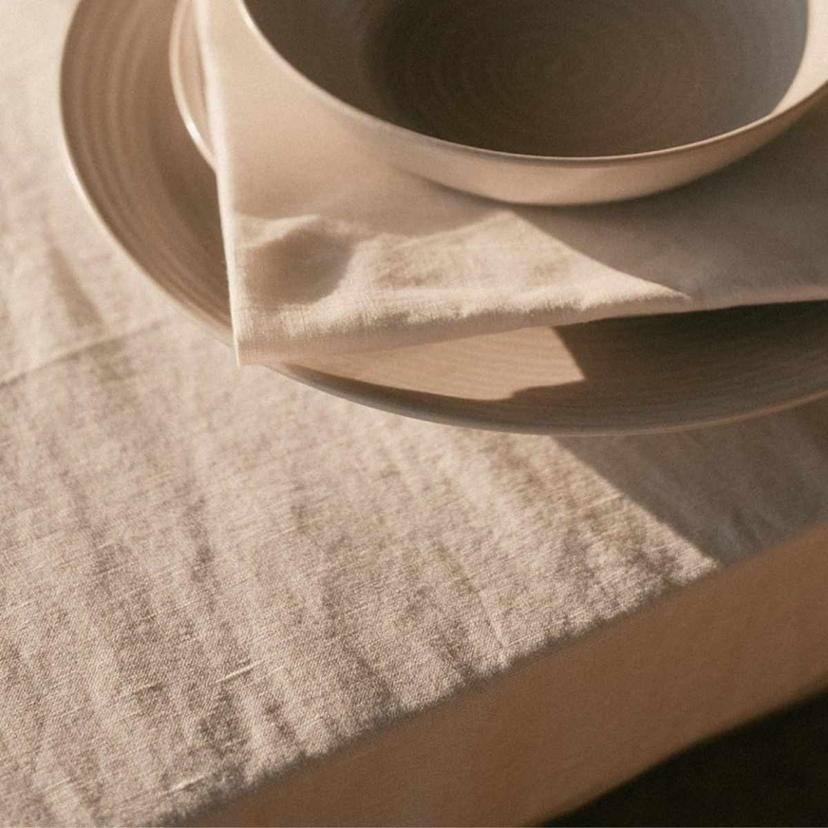 Andrea House nappe lin blanc à bordure 200 cm