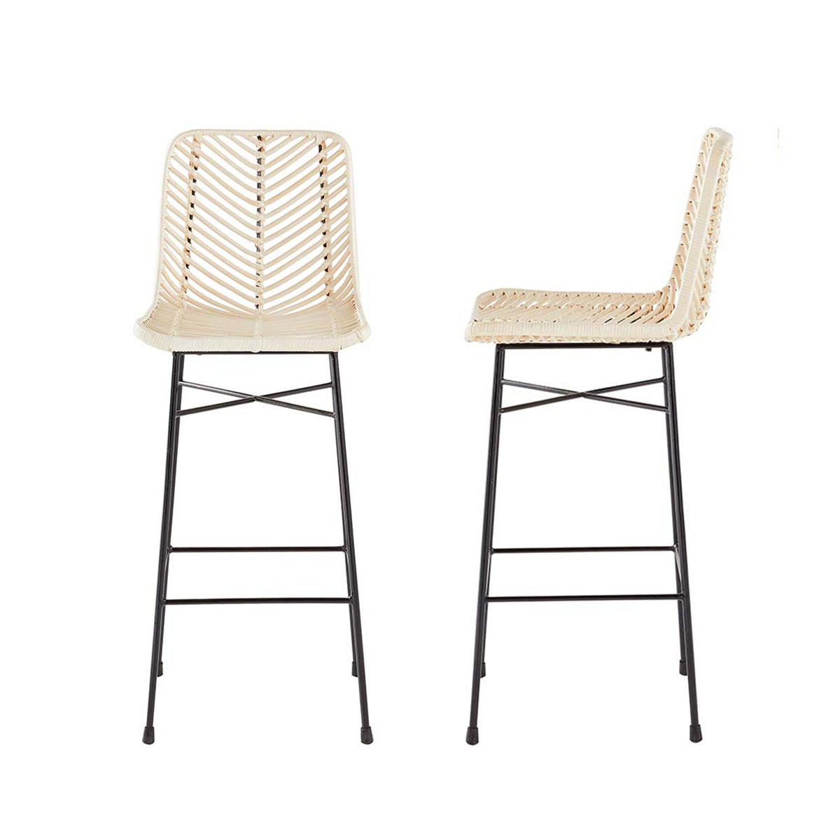 Berah Getah Bohema tabouret de bar rotin lot de 2