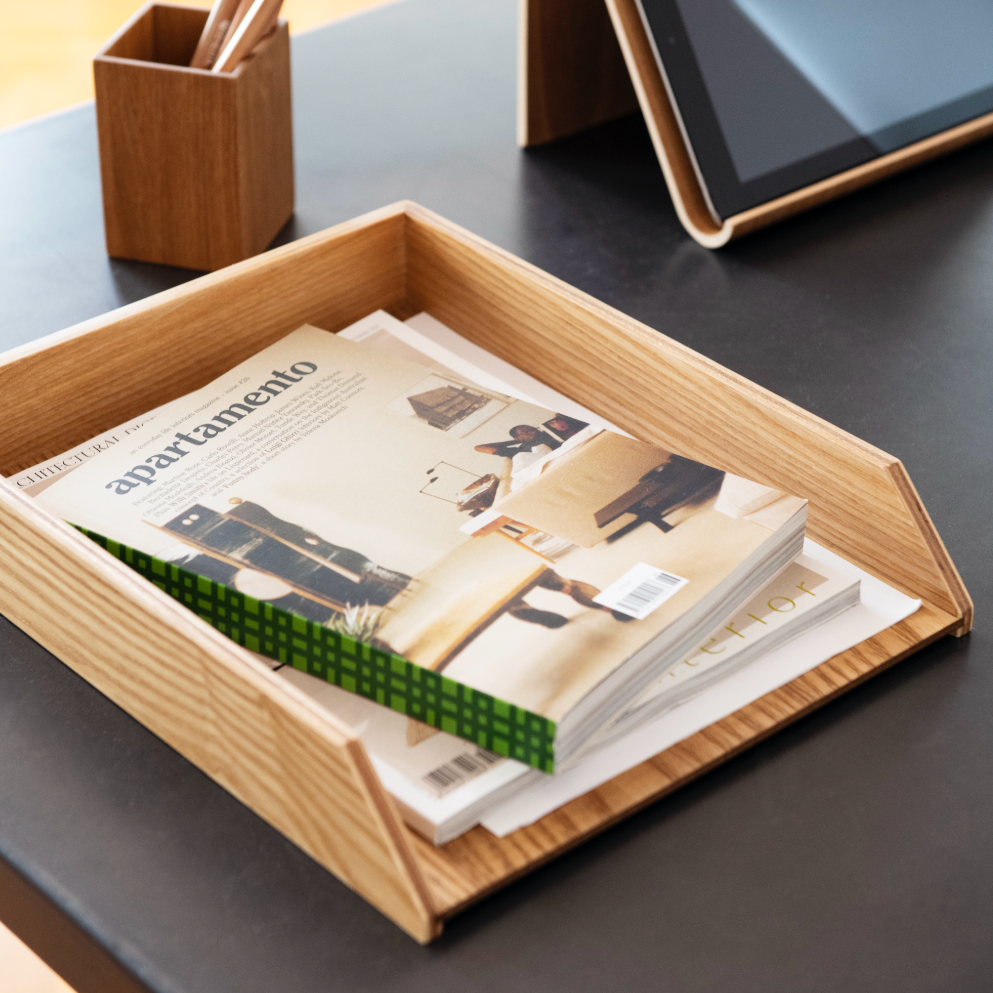 Andrea House Décoration plateau bureau bois naturel