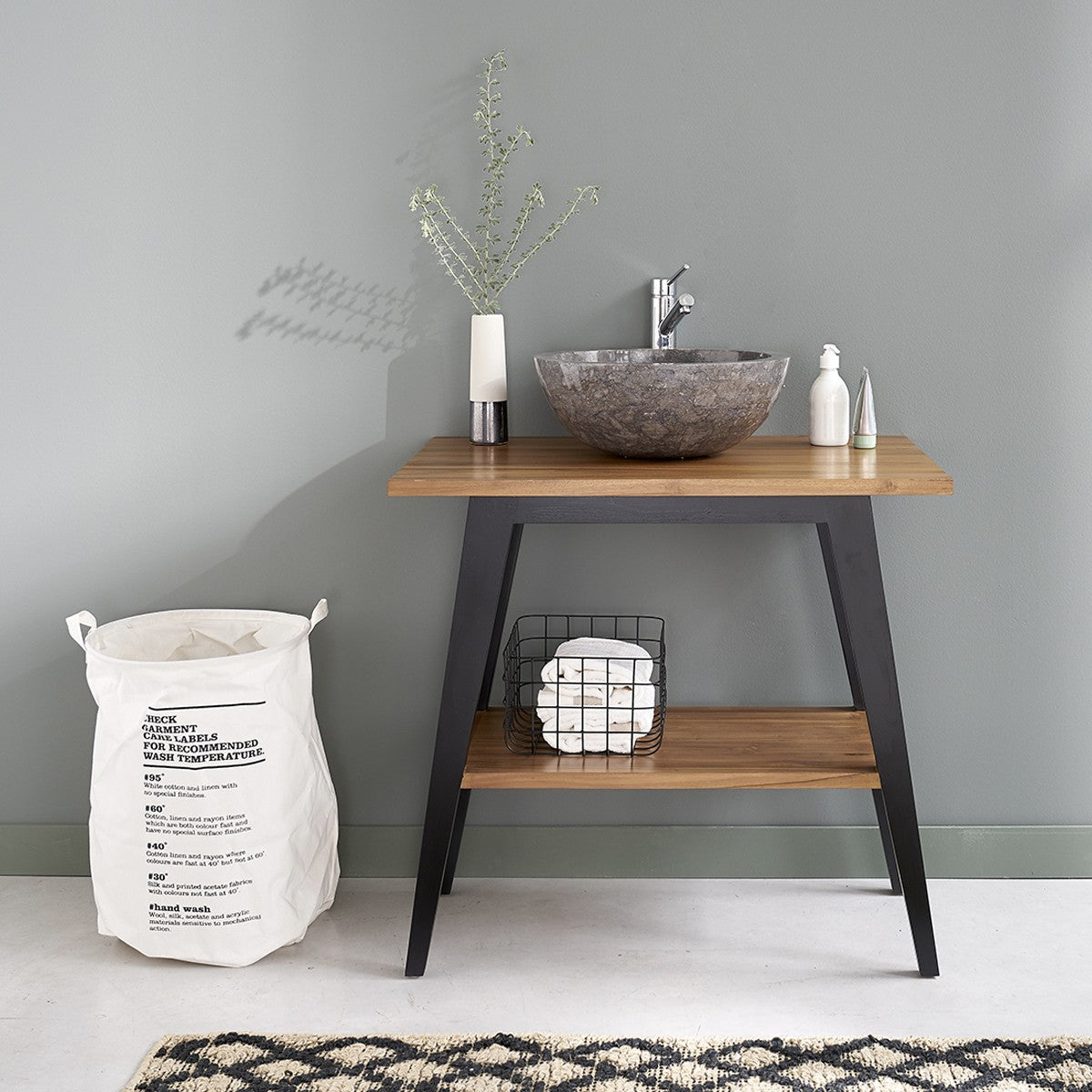 Berah Getah Sara meuble salle de bain teck 80 cm