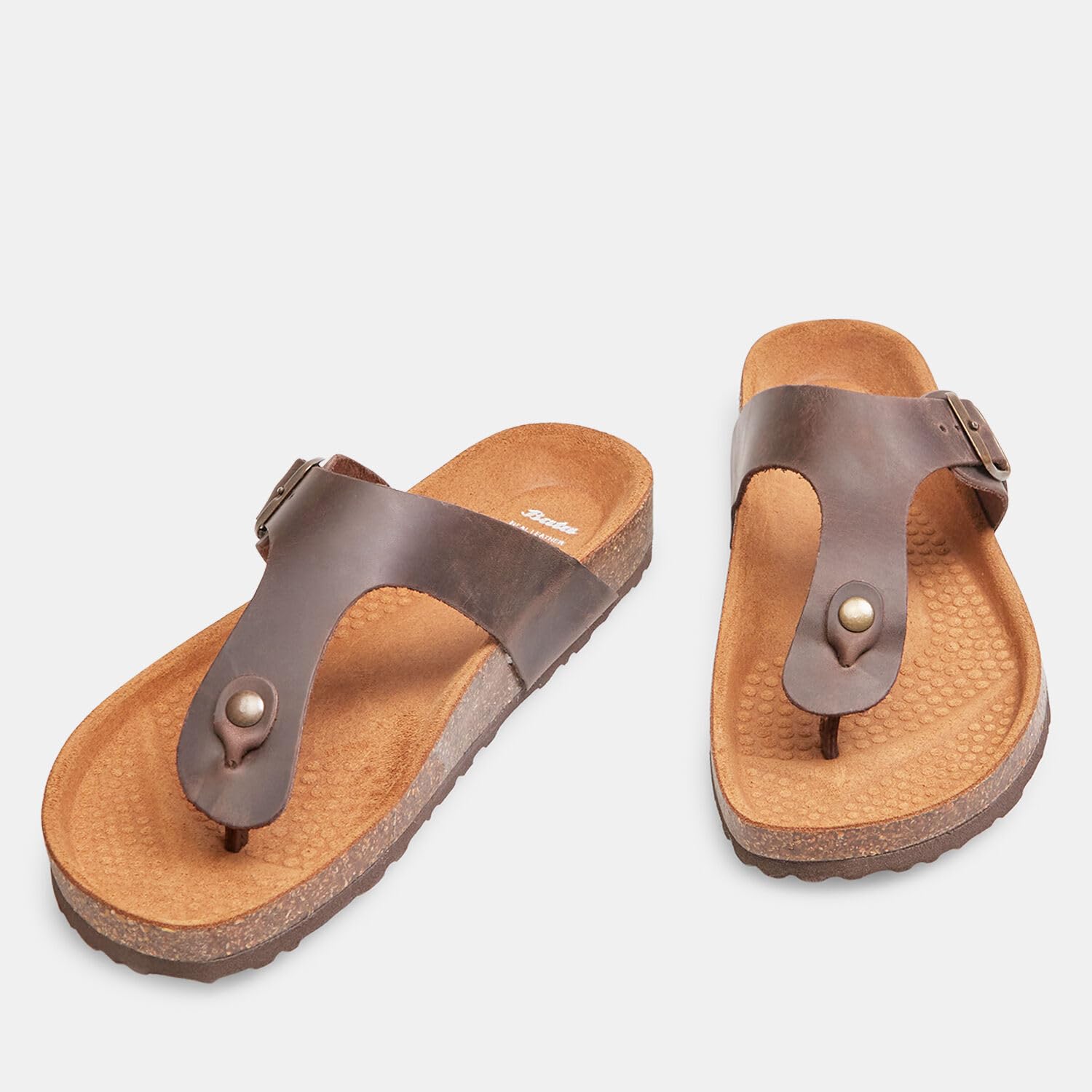 Bata Sandales homme entre-doigt marron été
