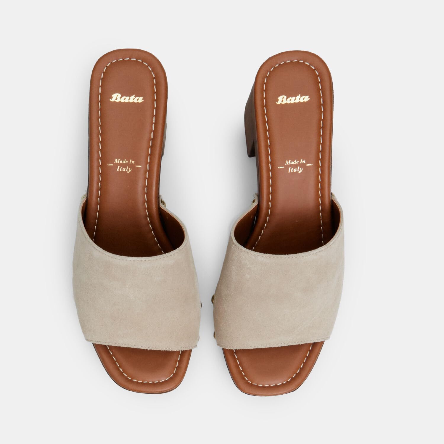 Bata Sandales Mules femme daim talon 7 cm taille 36