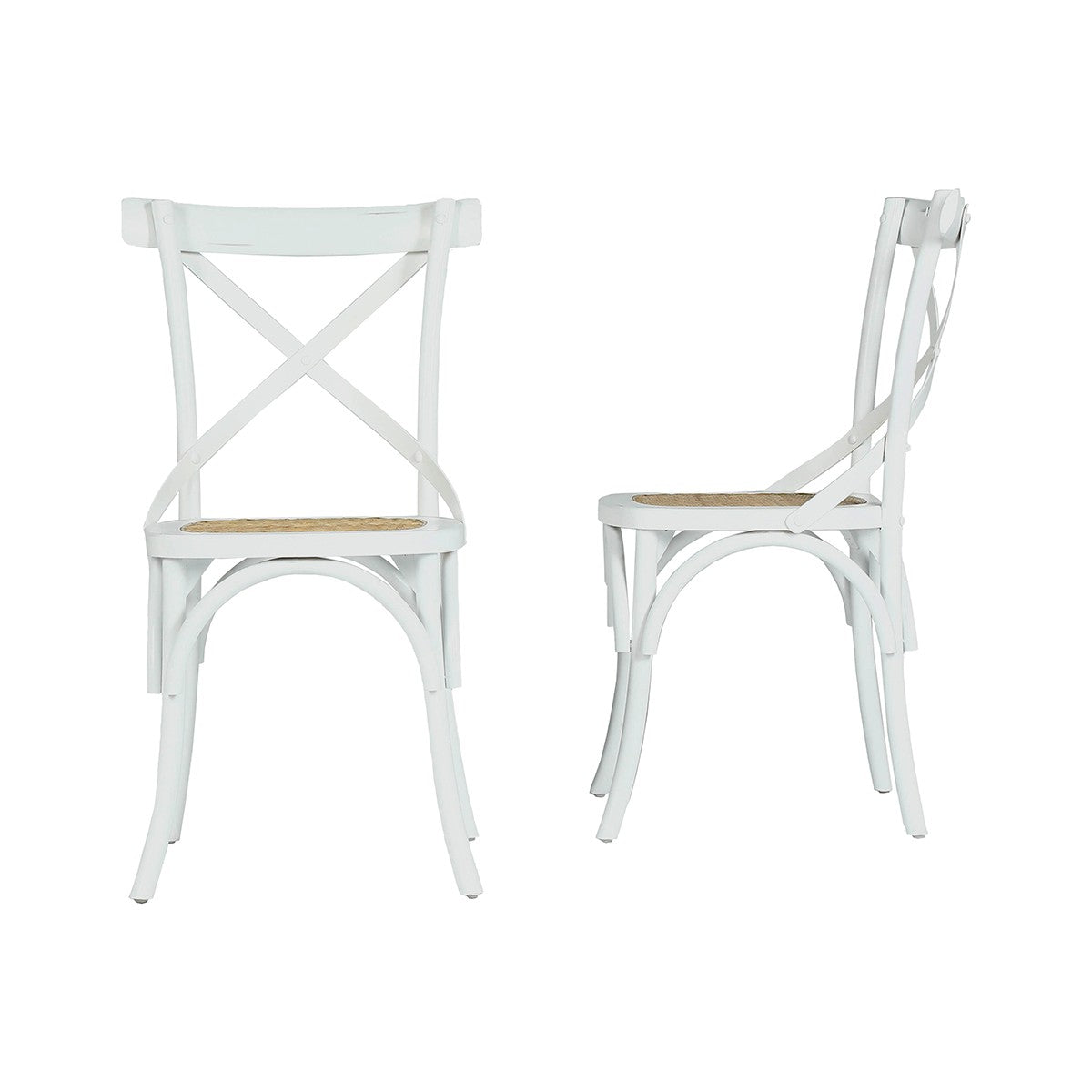 Berah Getah LONDRES lot 2 chaises bistrot acajou rotin