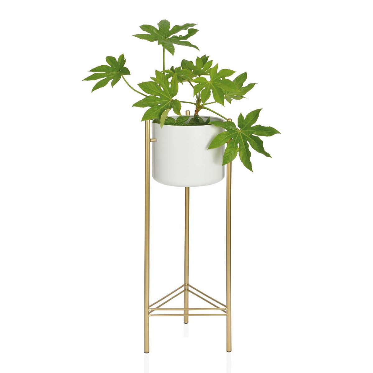Andrea House Décor cache-pot sur pied blanc doré 80 cm