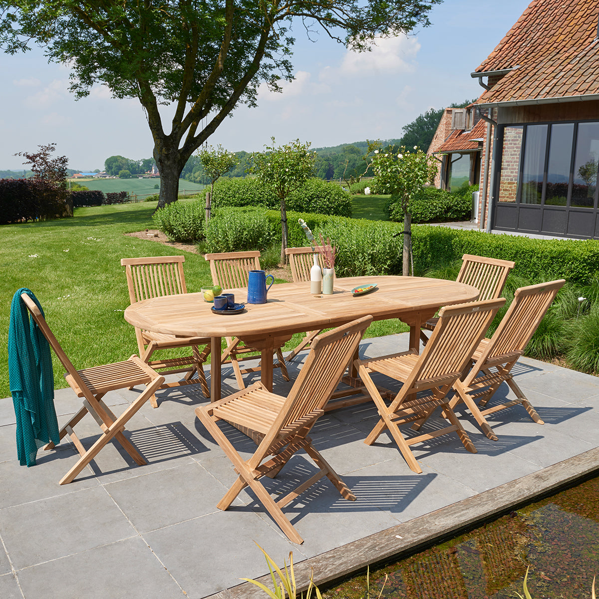 Berah Getah Midland chaise jardin teck pliante lot de 2