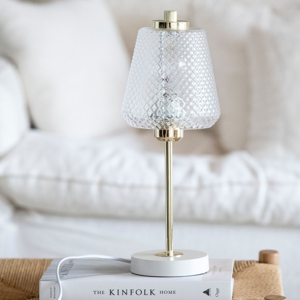 Andrea House lampe de table classique cristal dorée