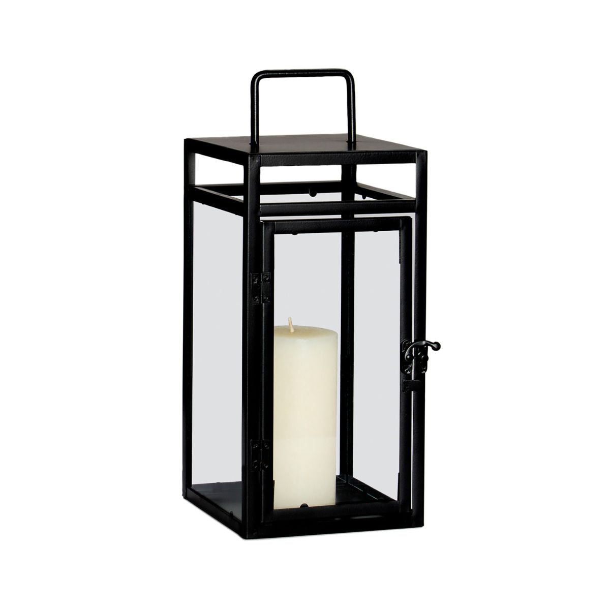 Andrea House Décoration bougeoir métal noir 35 cm anse