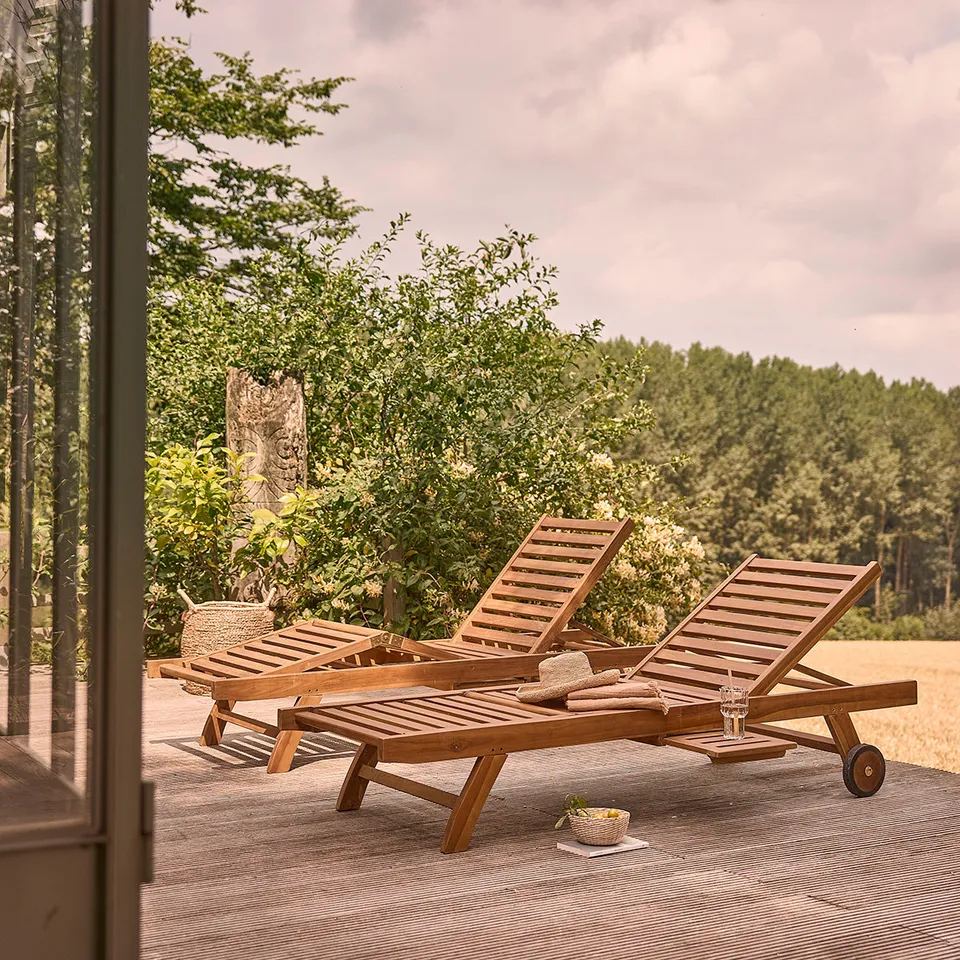 Berah Getah Jardin bain de soleil teck huilé lot de 2