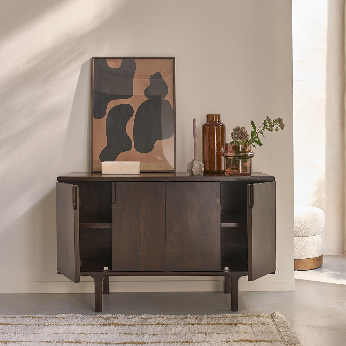Berah Getah Lazare buffet manguier 120 cm 4 portes