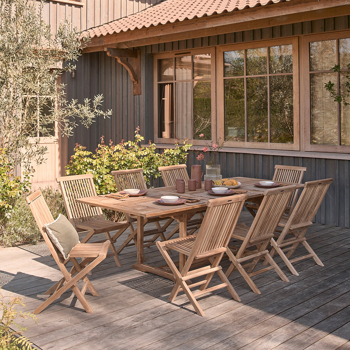 Berah Getah Malte table jardin teck extensible 8/10