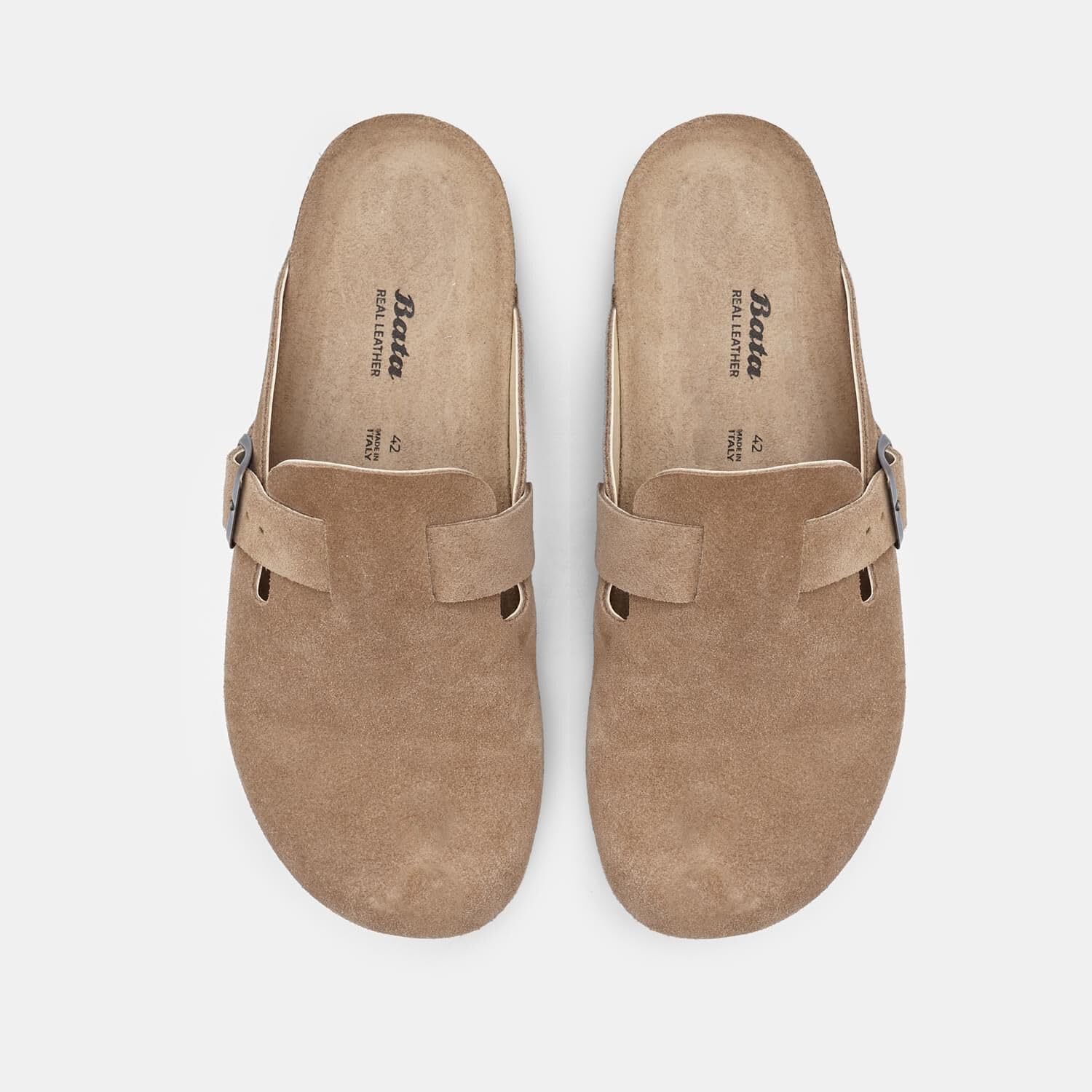 Bata Sandales Mules en suède homme confortables