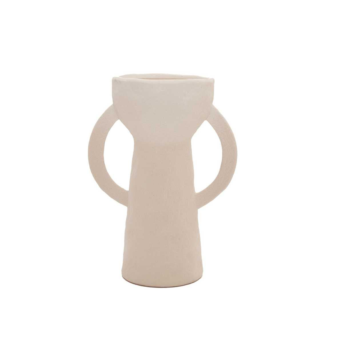 Andrea House Dulia vase grès blanc 28 cm