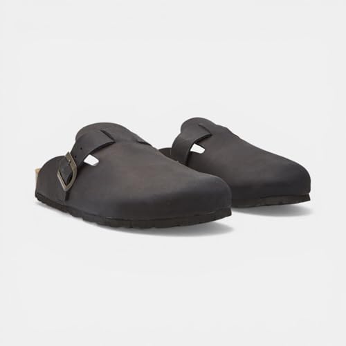 Bata mules nubuck homme boucle métal confort