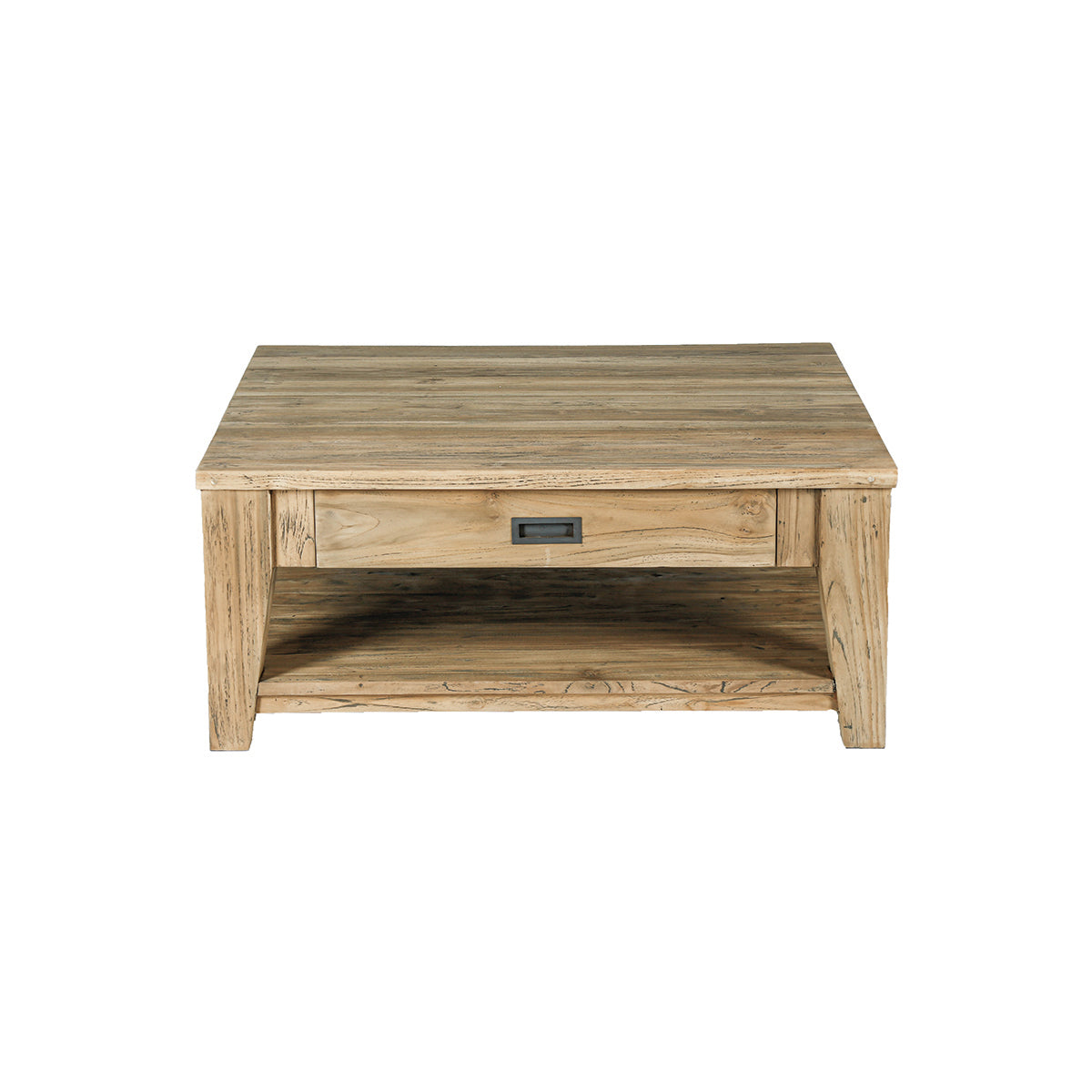 Berah Getah Cargo table basse teck recyclé 100 cm tiroir