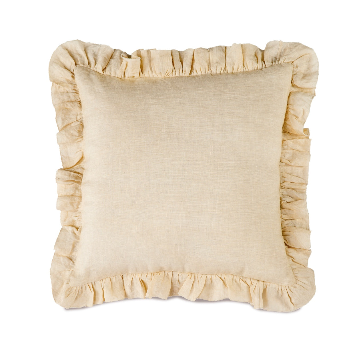 Andrea House coussin volants beige coton 45x45