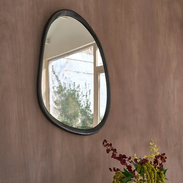 Berah Getah Thelma miroir organique mindi noir 90x60 cm